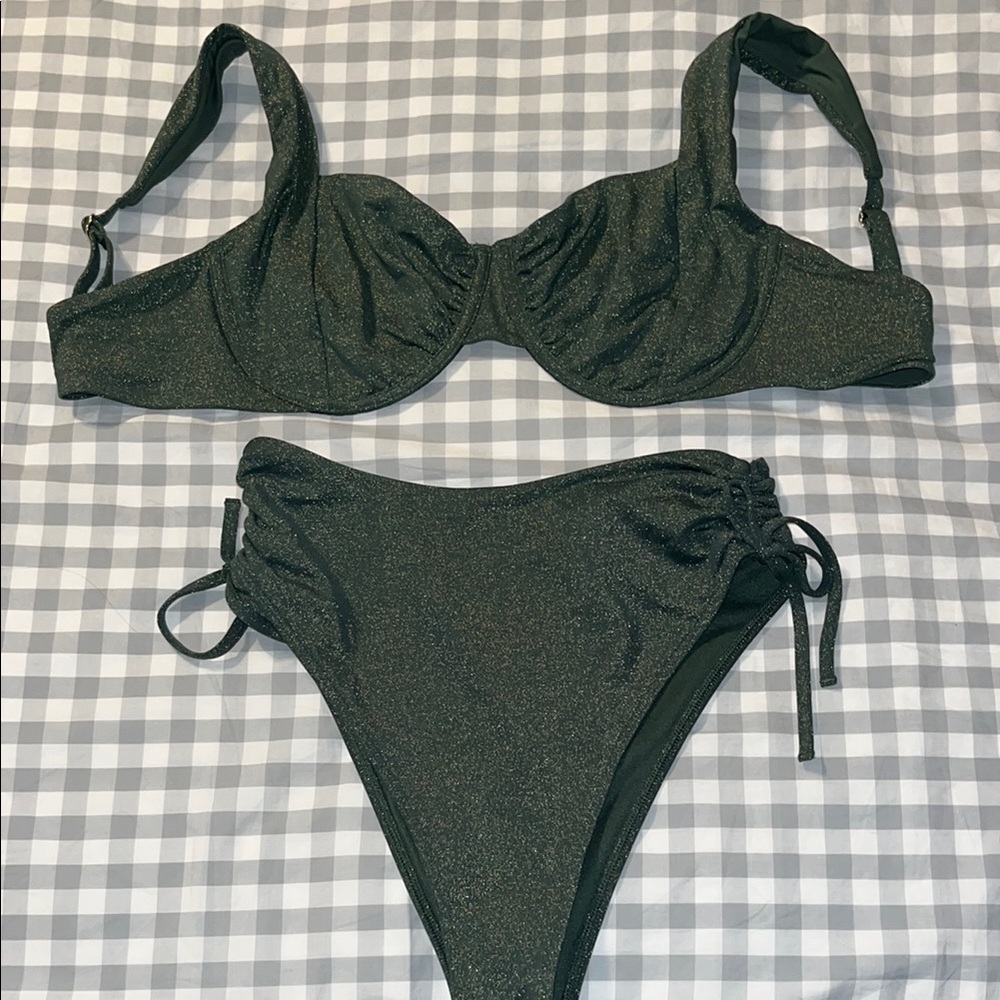 Abercrombie Green Shimmer Bikini Set
